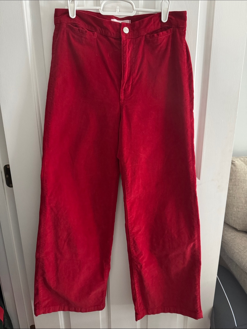 Madewell Red Wide Leg Corduroy Pants